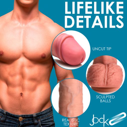 8.75 Inch Dual Density Uncut Dildo with Balls - Image 6