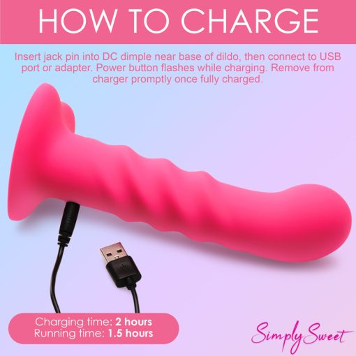 21X Vibrating Ribbed Silicone Dildo - Image 11