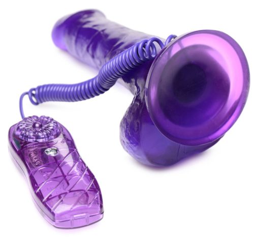 7.5 Inch Suction Cup Vibrating Dildo - Purple - Image 3
