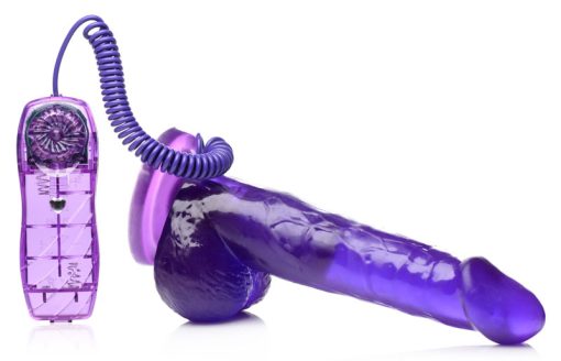 7.5 Inch Suction Cup Vibrating Dildo - Purple - Image 2