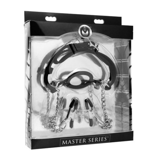 Mutiny Silicone O-Ring Gag with Nipple Clamps - Image 3