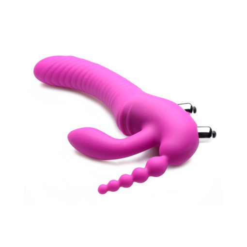 Regal Rider Vibrating Silicone Strapless Strap On Triple G Dildo - Image 4