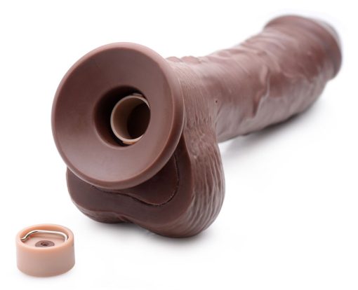 8.5 Inch Vibrating Squirting Dildo with Remote Control - Dark - Image 6