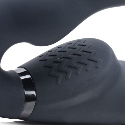Ergo-Fit Twist Inflatable Vibrating Silicone Strapless Strap-on - Black - Image 6