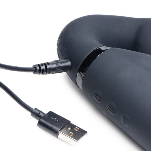 Ergo-Fit Twist Inflatable Vibrating Silicone Strapless Strap-on - Black - Image 8