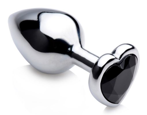 Black Heart Gem Anal Plug - Medium - Image 5