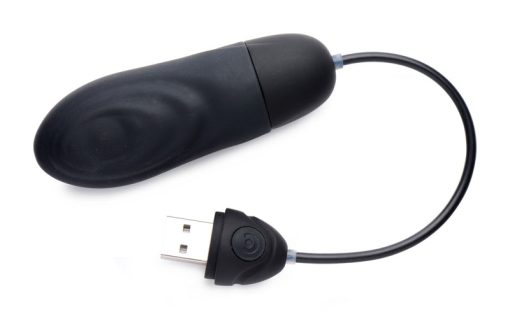7X Pulsing Rechargeable Silicone Vibrator - Black - Image 3