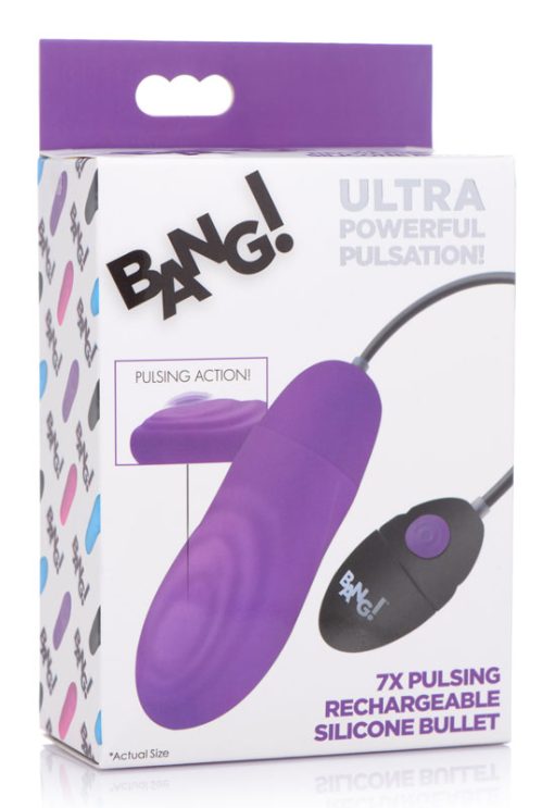 7X Pulsing Rechargeable Silicone Vibrator - Purple - Image 6