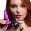 Remote Control 21X Vibrating Silicone Butt Plug - Purple