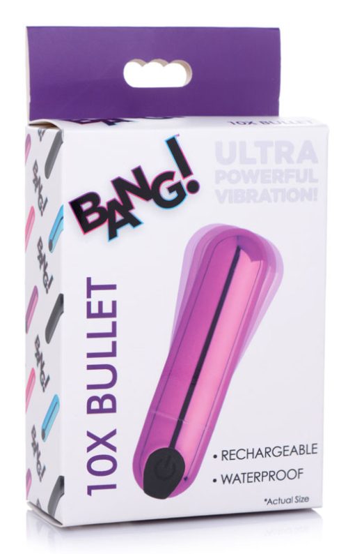 10X Rechargeable Vibrating Metallic Bullet - Purple - Image 8