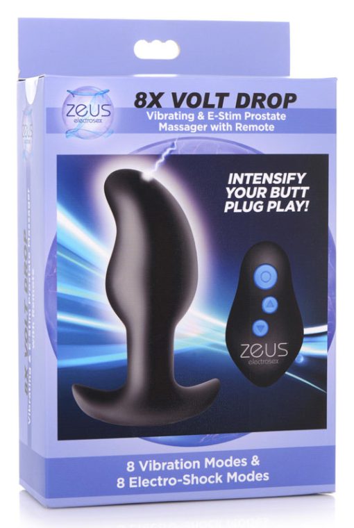 8X Volt Drop Vibrating and E-Stim Silicone Prostate Massager with Remote - Image 5