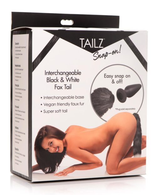 Interchangeable Black and White Fox Tail - Image 5