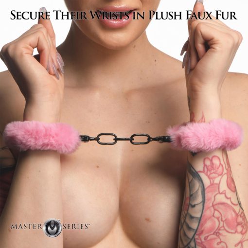Cuffed in Fur Furry Handcuffs - Pink - Image 3