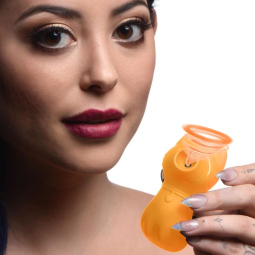 Sucky Kitty Silicone Clitoral Stimulator - Orange - Image 2