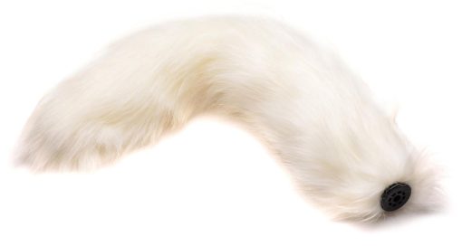 Small Vibrating Anal Plug with Interchangeable Fox Tail - White - Image 5