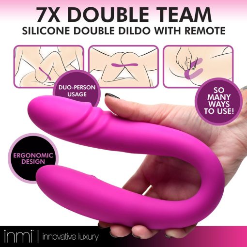 7X Double Team Silicone Double Dildo with Remote - Image 2