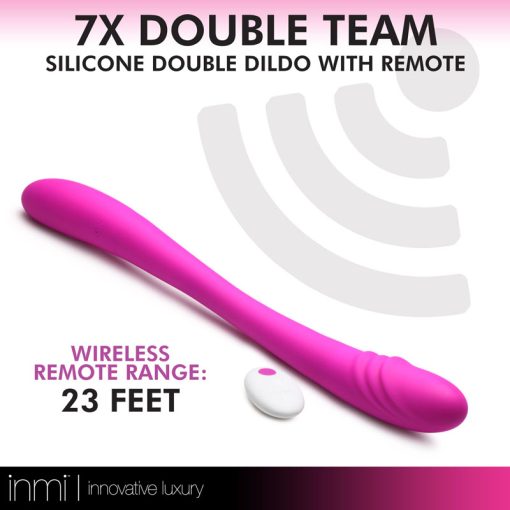 7X Double Team Silicone Double Dildo with Remote - Image 3