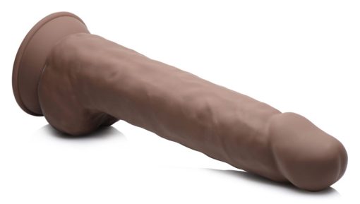Silexpan Dark Hypoallergenic Silicone Dildo with Balls - 10 Inch - Image 2