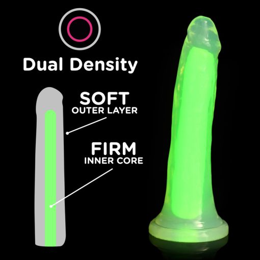 7 Inch Glow-in-the-Dark Silicone Dildo - Green - Image 3
