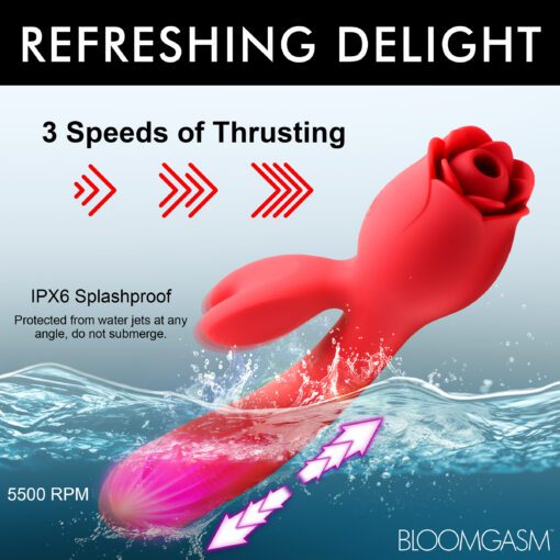 Blooming Bunny Sucking and Thrusting Silicone Rabbit Vibrator - Image 8