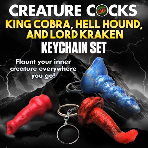 Hell-Hound, Lord Kraken, & King Cobra Silicone Keychain Set - Image 2