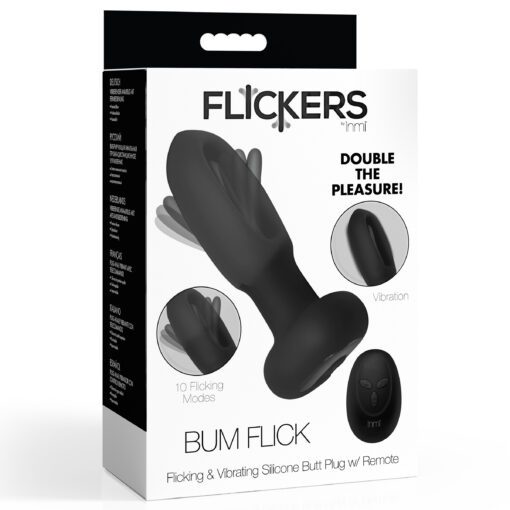 Bum Flick Vibrating and Flicking Silicone Butt Plug with Remote - Image 8