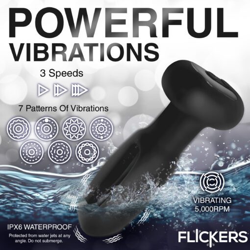 Bum Flick Vibrating and Flicking Silicone Butt Plug with Remote - Image 3