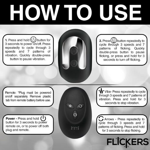 Bum Flick Vibrating and Flicking Silicone Butt Plug with Remote - Image 7