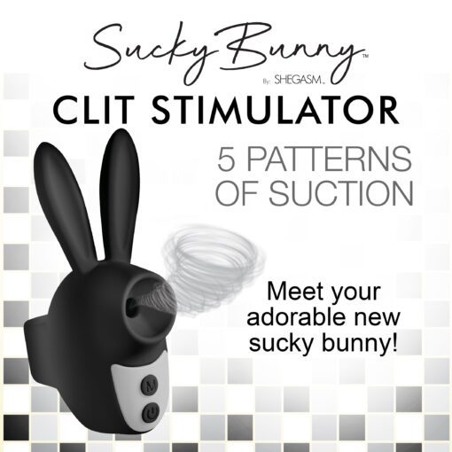 Sucky Bunny Clit Stimulator - Black - Image 2