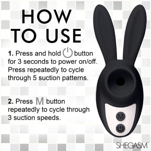 Sucky Bunny Clit Stimulator - Black - Image 7