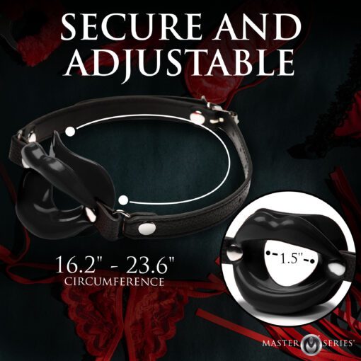 Juicy Lips Silicone Open Mouth Gag - Black - Image 4