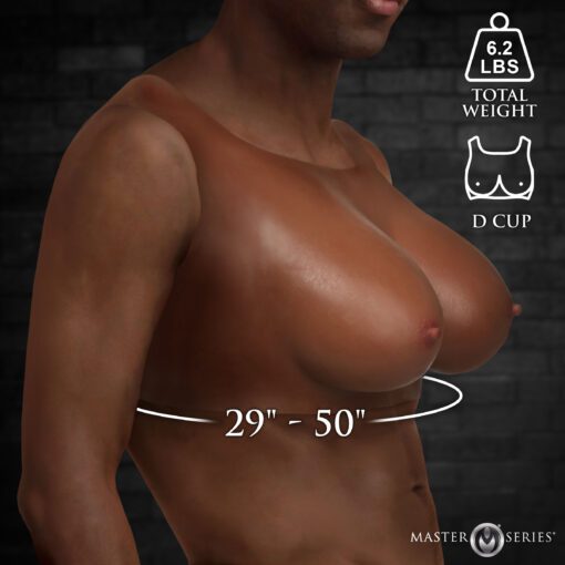 Perky Pair D-Cup Silicone Breasts - Dark - Image 4