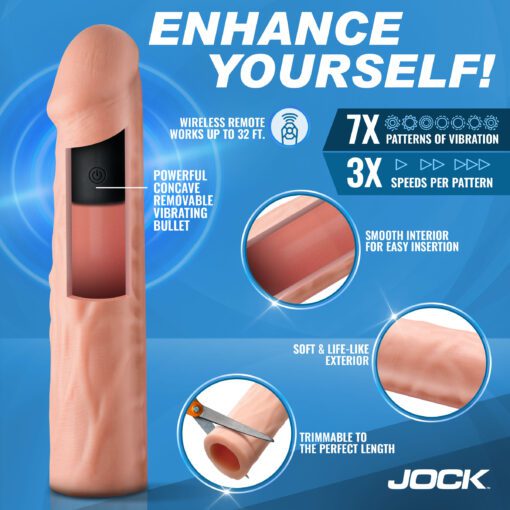 Enhancers Vibrating Penis Extension w/ Remote - Medium - Image 2