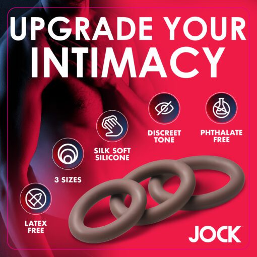 Discreet Silicone Cock Ring Set - Dark - Image 6