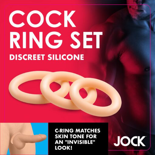 Discreet Silicone Cock Ring Set - Light - Image 3