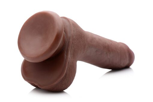 7 Inch Ultra Real Dual Layer Suction Cup Dildo- Dark Skin Tone - Image 4