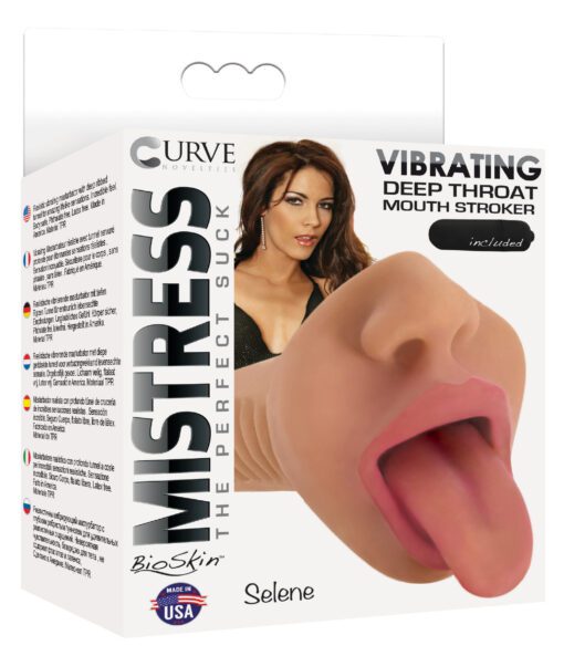 Mistress Selene Vibrating Mouth Stroker- Tan - Image 5