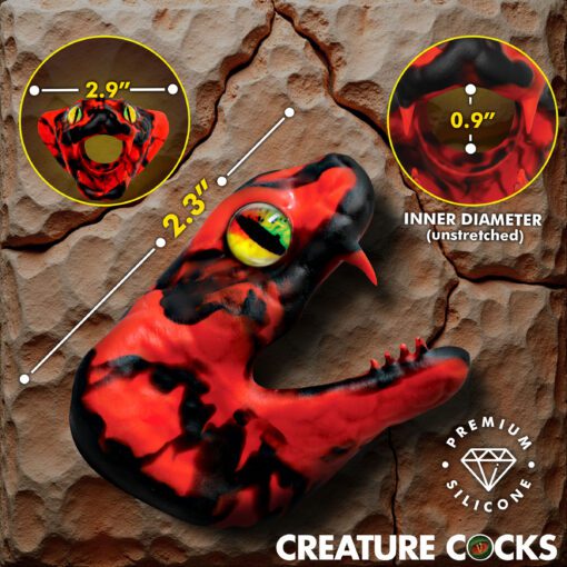 Master Cobra Silicone Cock Ring - Red - Image 3