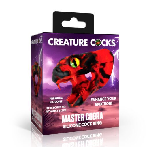 Master Cobra Silicone Cock Ring - Red - Image 5