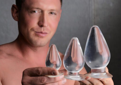 Triple Cones 3 Piece Anal Plug Set - Clear - Image 2