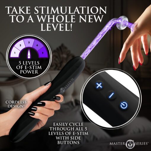 Elektra Rechargeable E-Stim Wand - Black - Image 3