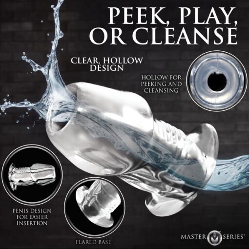 Dicked Clear Hollow Anal Plug - Medium - Image 3