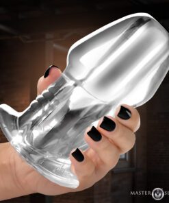 Dicked Clear Hollow Anal Plug - X-Large