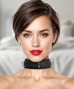 Neoprene Bondage Collar with D-Rings