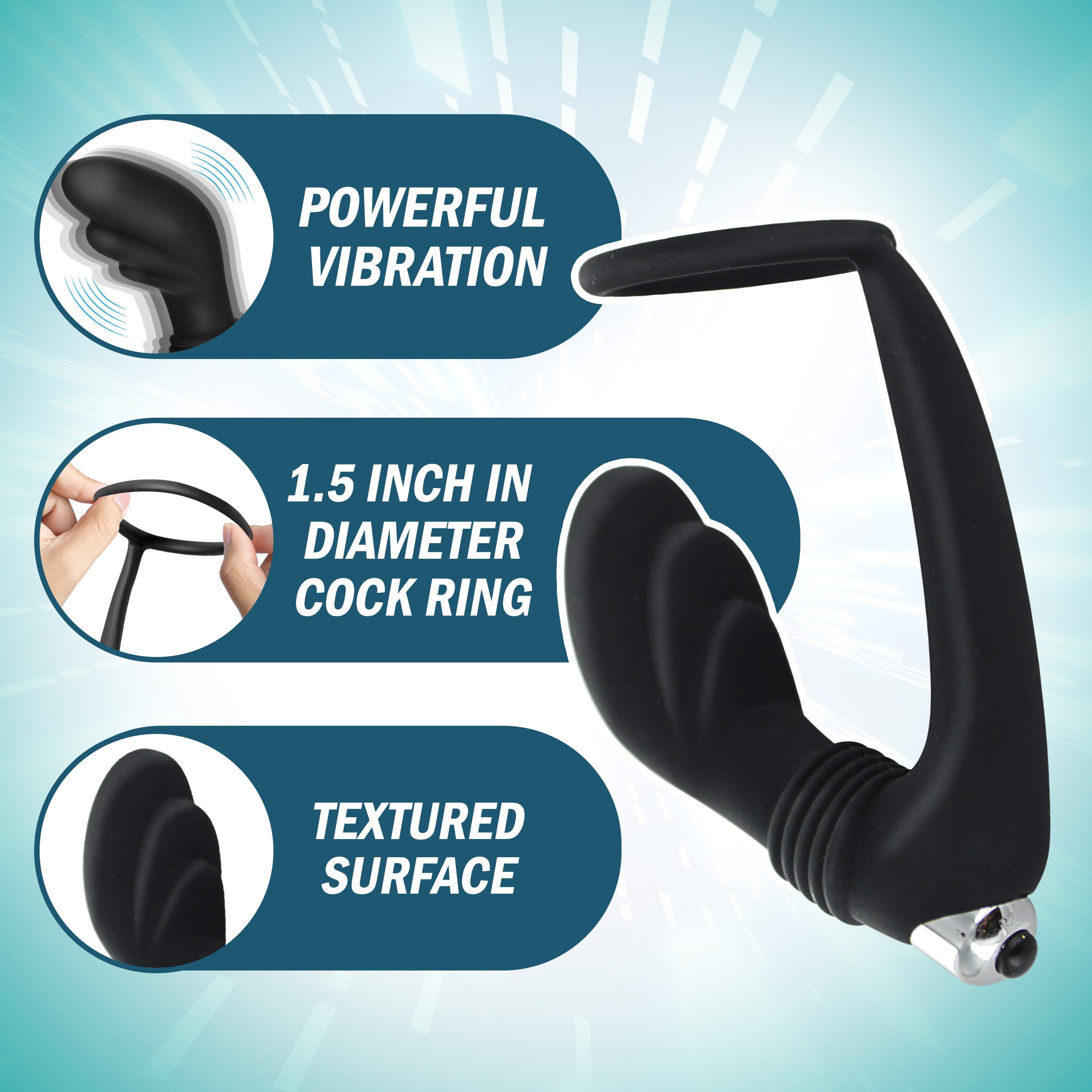 Nova Silicone Cock Ring and Prostate Vibe - Image 5