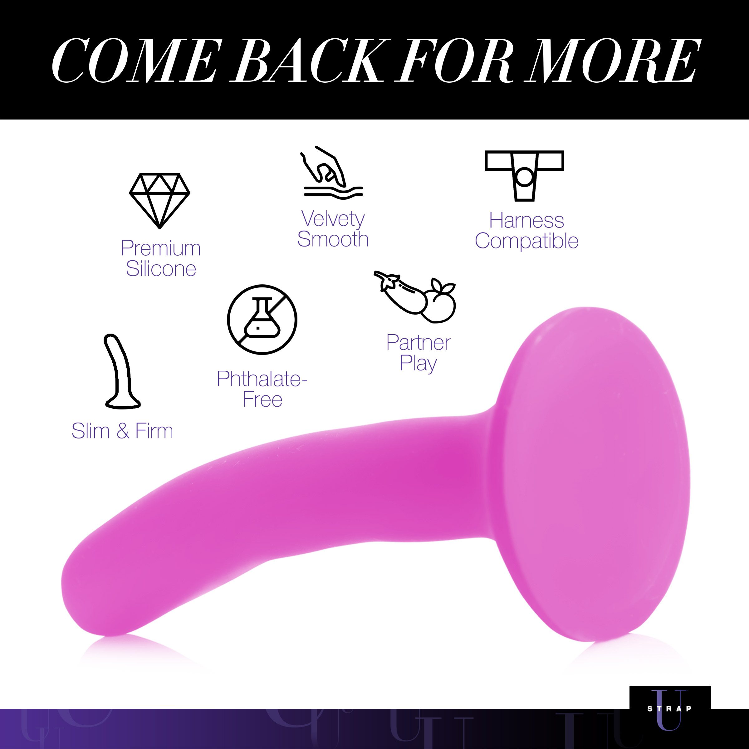 Pink Silicone Strap-On Dildo - Small - Image 5