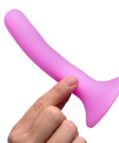 Pink Silicone Strap-On Dildo - Small