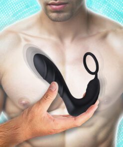 Silicone Prostate Vibrator and Strap with Remote Control