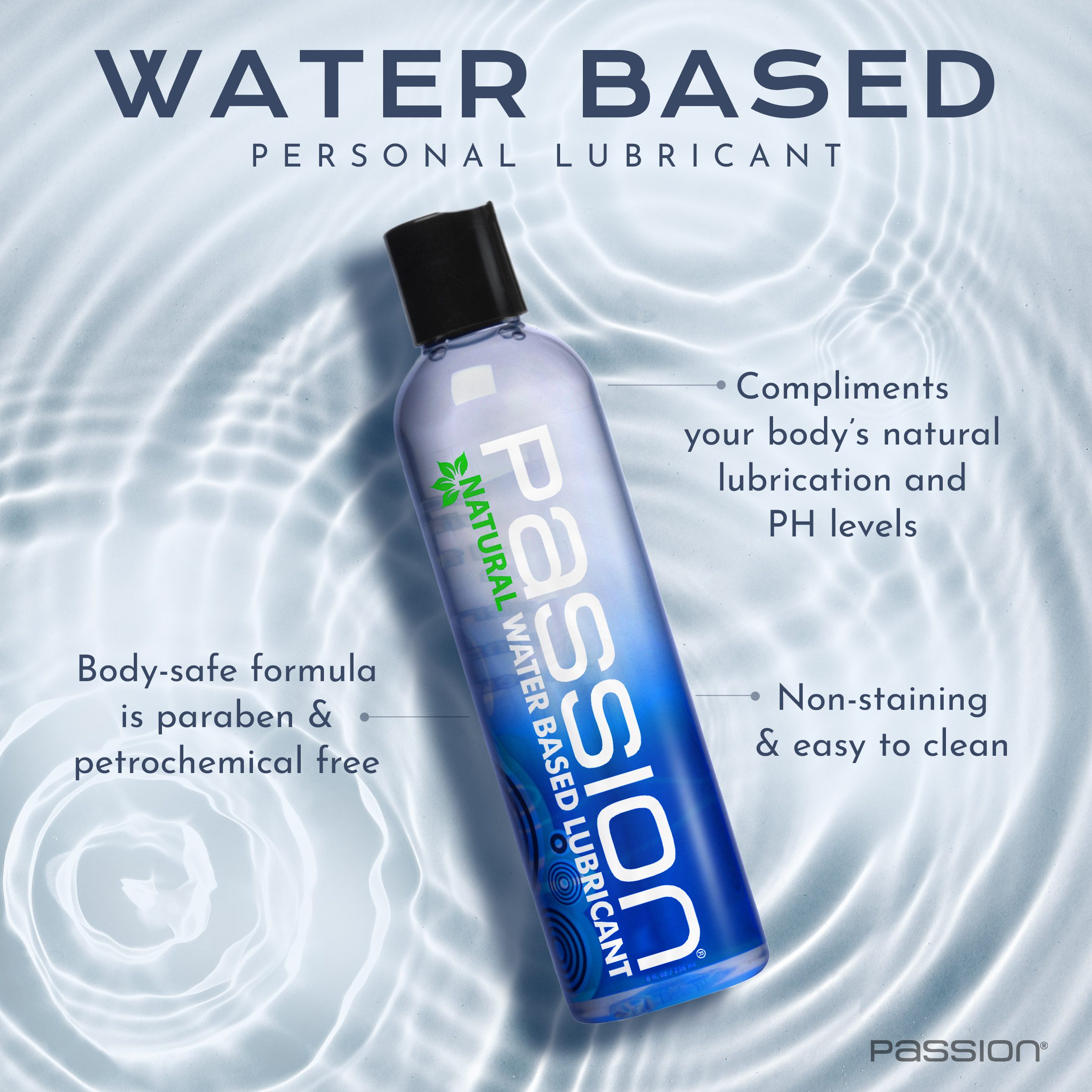 Passion Natural Water-Based Lubricant - 8 oz - Image 2