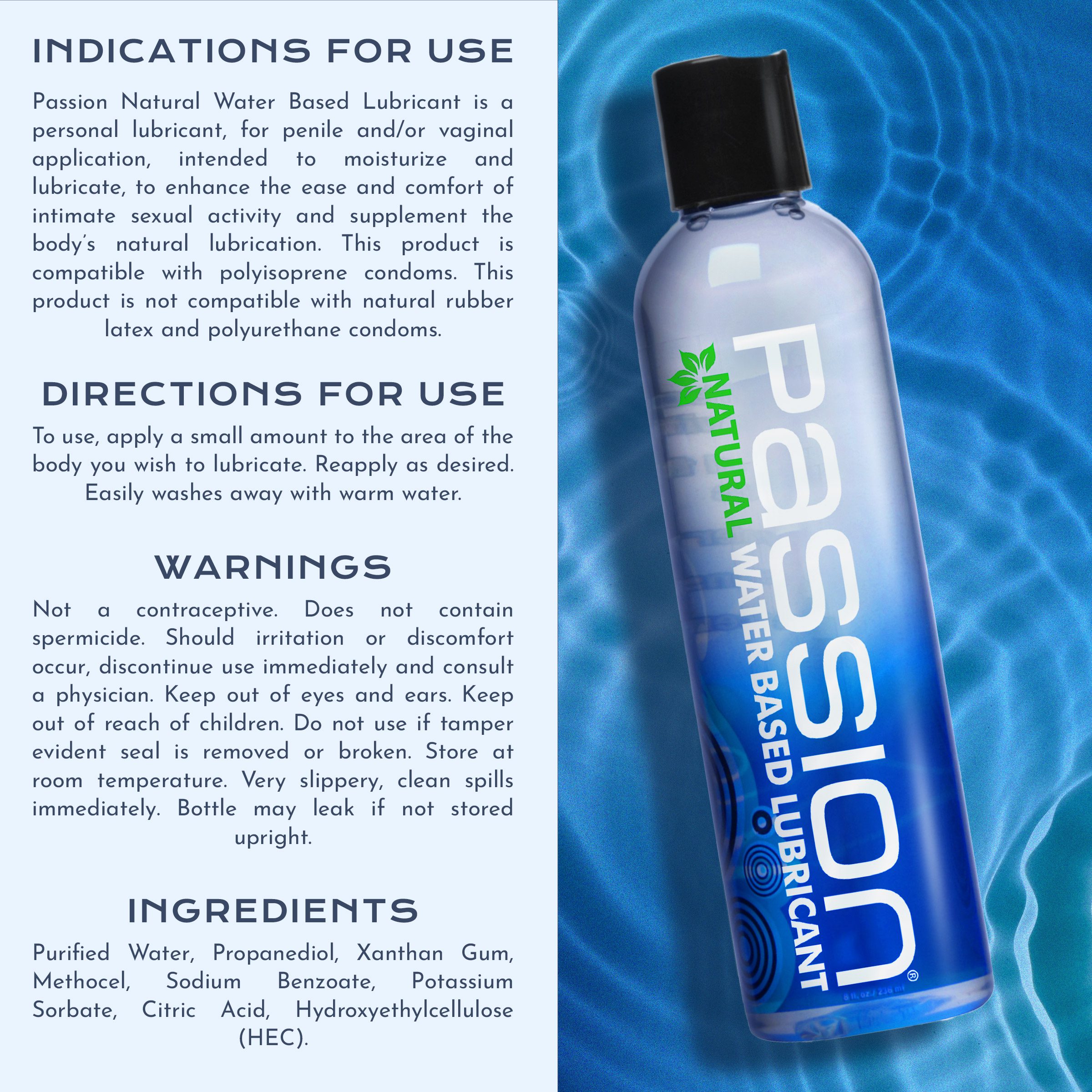 Passion Natural Water-Based Lubricant - 8 oz - Image 6